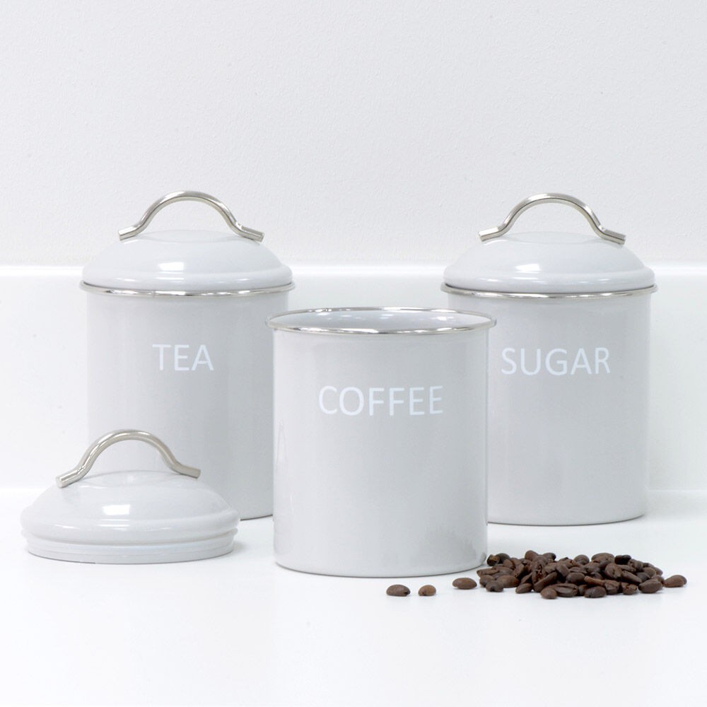 matte black tea coffee sugar canisters