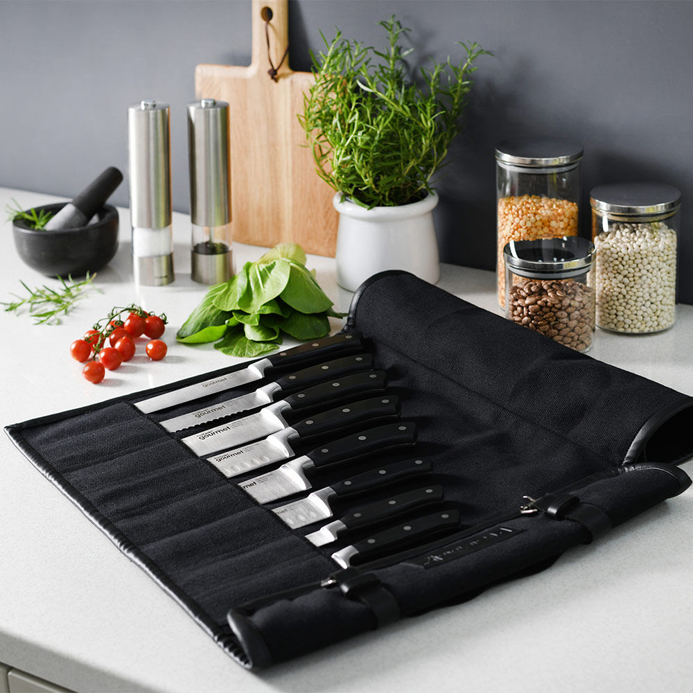 Gourmet X30 Knife Set 8 Piece and Canvas Knife Case