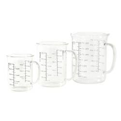 FIRST CHOICE 3pc Measuring Jug Set Set of 10 15 x 8 x 11 cm & KitchenCraft Plastic Measuring Cups and Spoons 