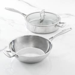 Elite Tri-ply Wok and Saute Pan Set - 2 Piece Uncoated