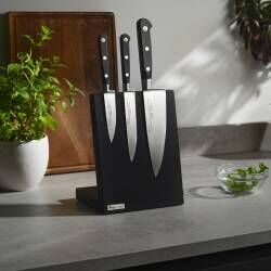 Secondary image for image of Professional X50 Chef Knife Set 3 Piece and Black Magnetic Block