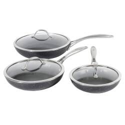Professional Granite Frying Pan with Lid Set - 3 Piece