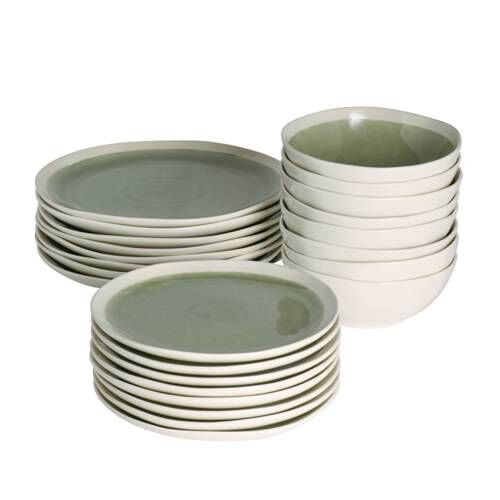 Sonoma Green Stoneware Dinner Set