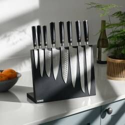 Secondary image for image of Damascus 67 Knife Set 8 Piece and Black Magnetic Block