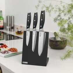 Secondary image for image of Elite AUS10 Knife Set 3 Piece and Black Magnetic Block