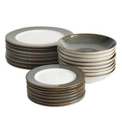 Napa Porcelain Dinner Set with Pasta Bowls - Two x 12 Piece - 8 Settings