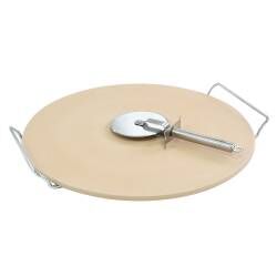 ProCook Pizza Stone - 38cm / 15in with Pizza Cutter