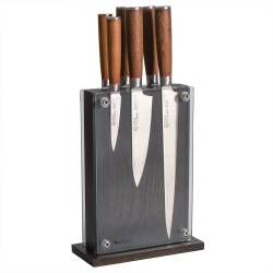 Nihon X50 Knife Set - 6 Piece and Magnetic Glass Block