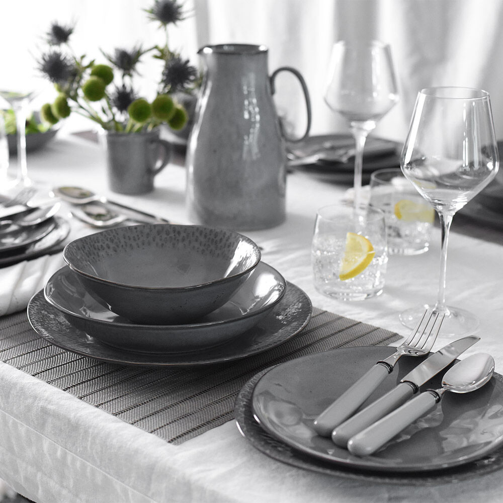 Malmo Charcoal Mixed Dinner Set Two x 20 Piece - 8 Settings