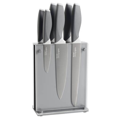 Designpro Titanium Knife Set with Grey Acrylic Block