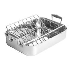Main image for image of Elite Tri-Ply Roasting Tin with V Shape Rack 35.5cm x 26cm