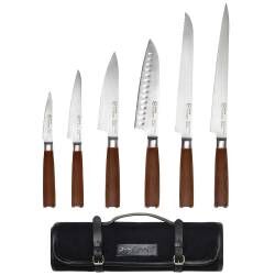 Nihon X50 Knife Set - 6 Piece and Canvas Knife Case