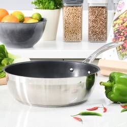 Secondary image for image of Professional Stainless Steel Sauteuse Pan 28cm