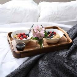 Secondary image for image of Rectangle Acacia Serving Tray 46 x 30.5cm