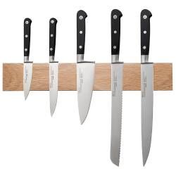 Professional X50 Chef Knife Set - 5 Piece and Magnetic Oak Knife Rack
