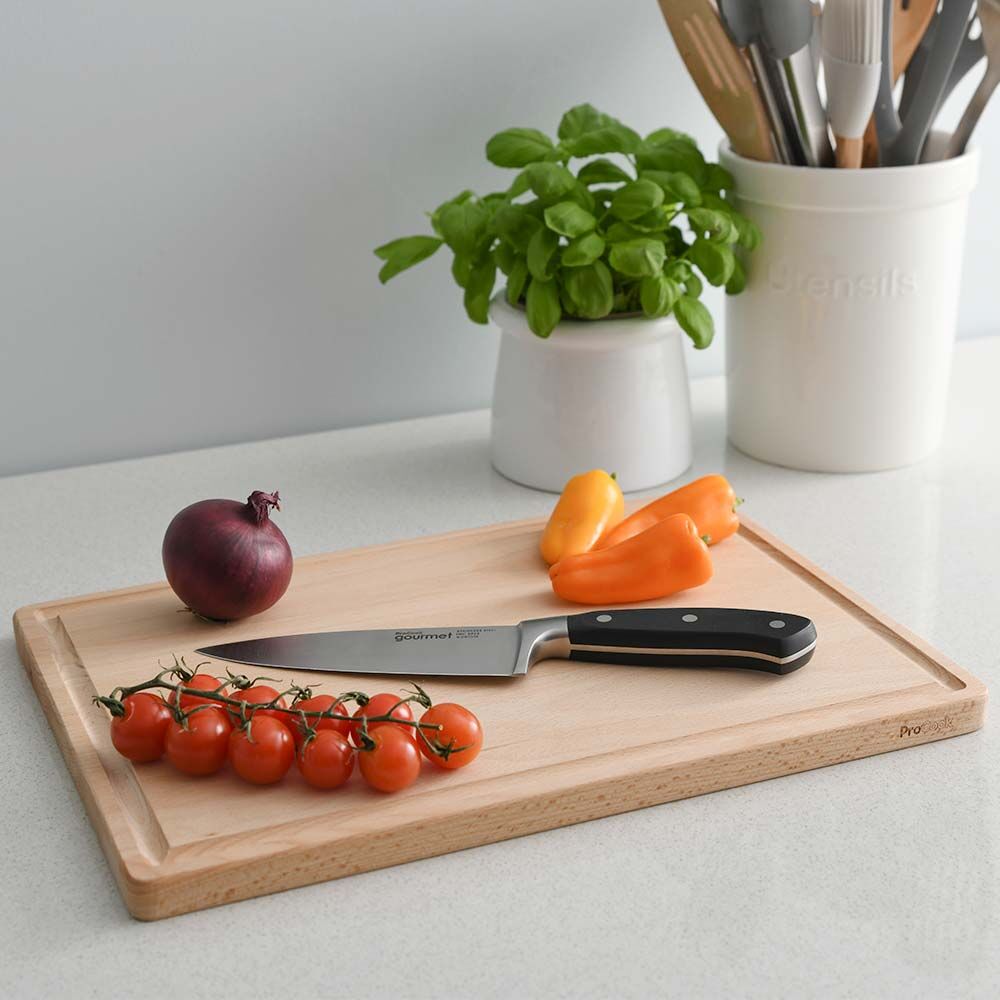 ProCook Wooden Chopping Board with Groove 40 x 28cm