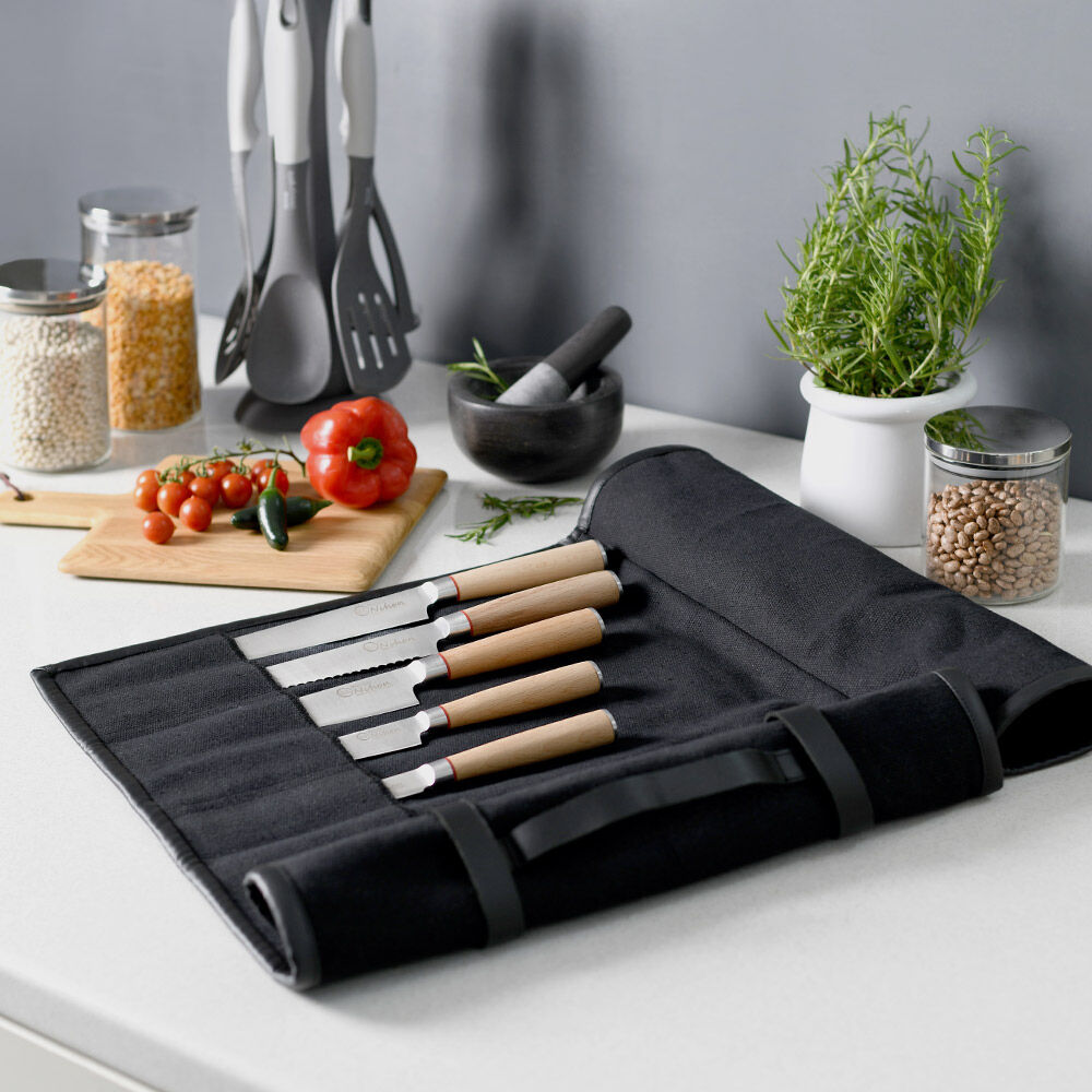 Nihon X50 Knife Set 5 Piece and Canvas Knife Case