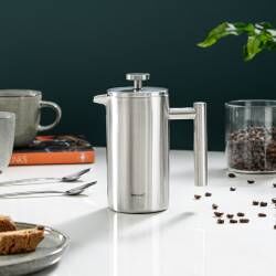 Secondary image for image of Satin Stainless Steel Double Walled Cafetiere 3 Cup / 350ml