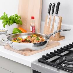 Secondary image for image of Professional Stainless Steel Frying Pan Uncoated 30cm