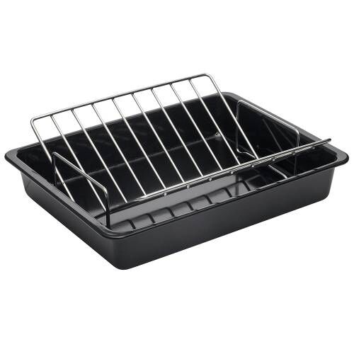 Enamel Roasting Tin with Large V-Shape Rack