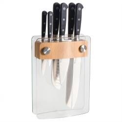Professional X50 Chef Knife Set - 6 Piece and Glass Block