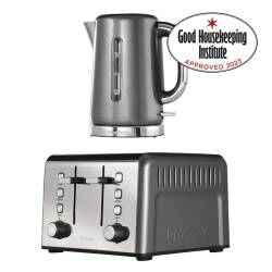 Main image for image of Gun Metal Kettle and Toaster Set 4 Slice