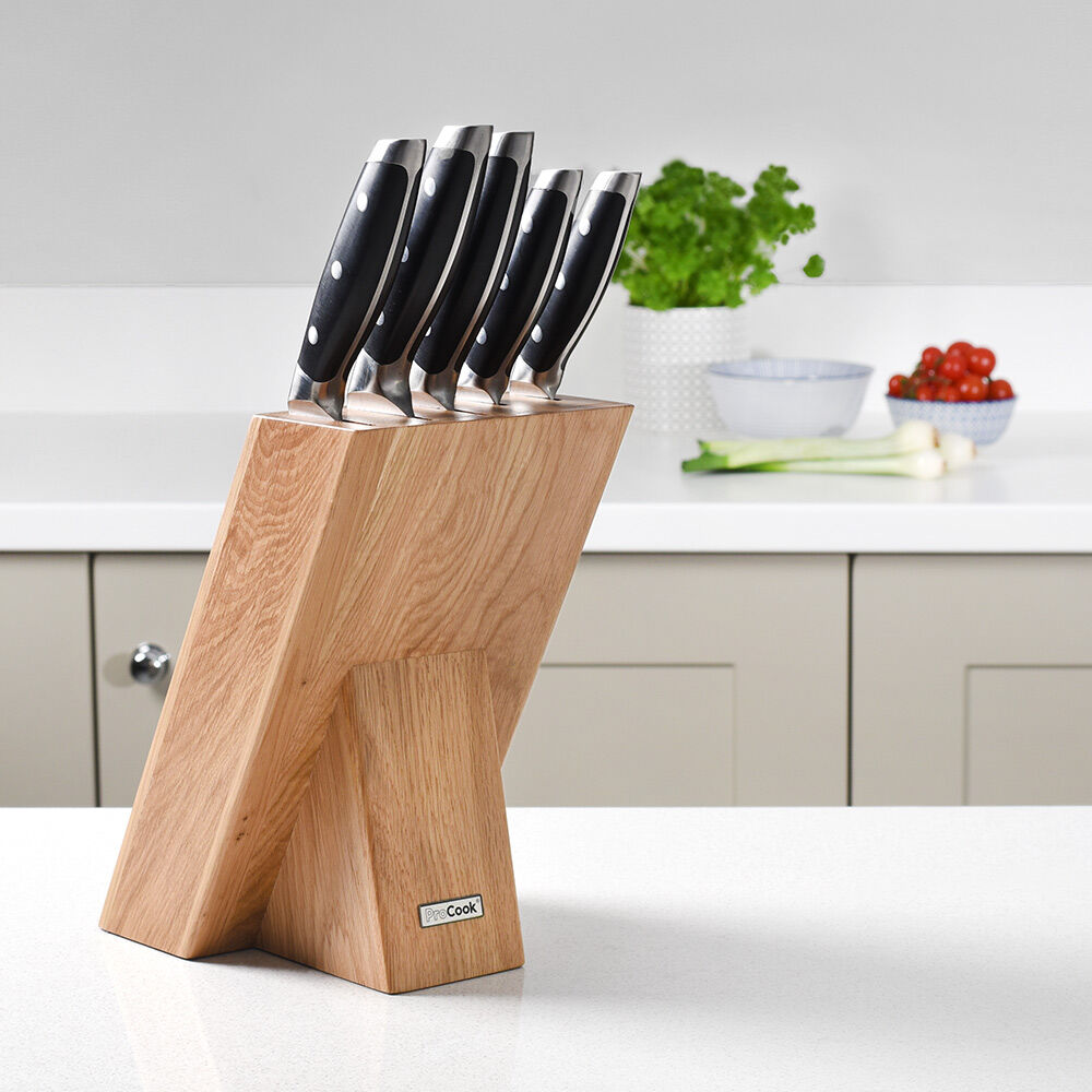 ProCook Elite Forged X70 Knife Set 5 Piece and Wooden Block