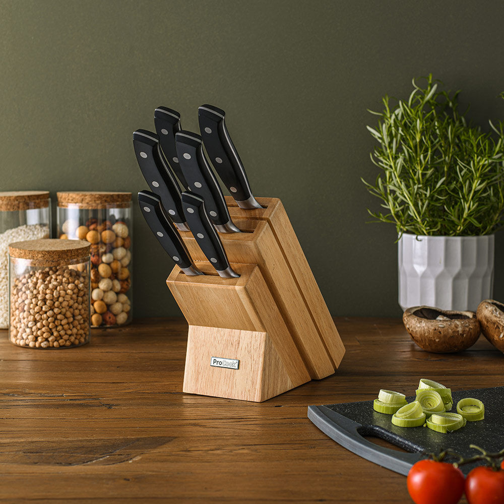Gourmet Classic Knife Set 6 Piece and Wooden Block