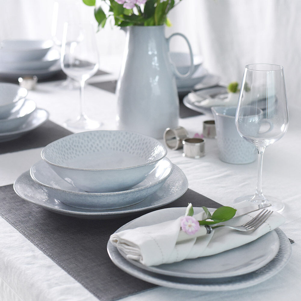 Malmo Dove Grey Mixed Dinner Set Two x 20 Piece - 8 Settings
