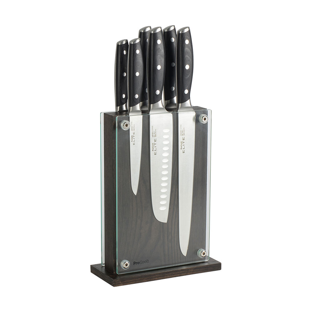 Elite X80 Knife Set 6 Piece and Magnetic Glass Block ...