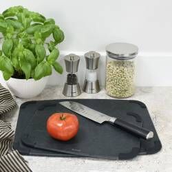 Secondary image for image of Wood Fibre Chopping Board Set 2 Piece Black