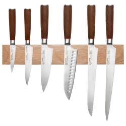 Nihon X50 Knife Set - 6 Piece and Magnetic Oak Knife Rack
