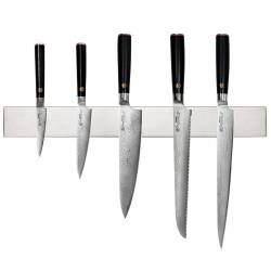 Damascus 67 Knife Set - 5 Piece and Magnetic Stainless Steel Knife Rack