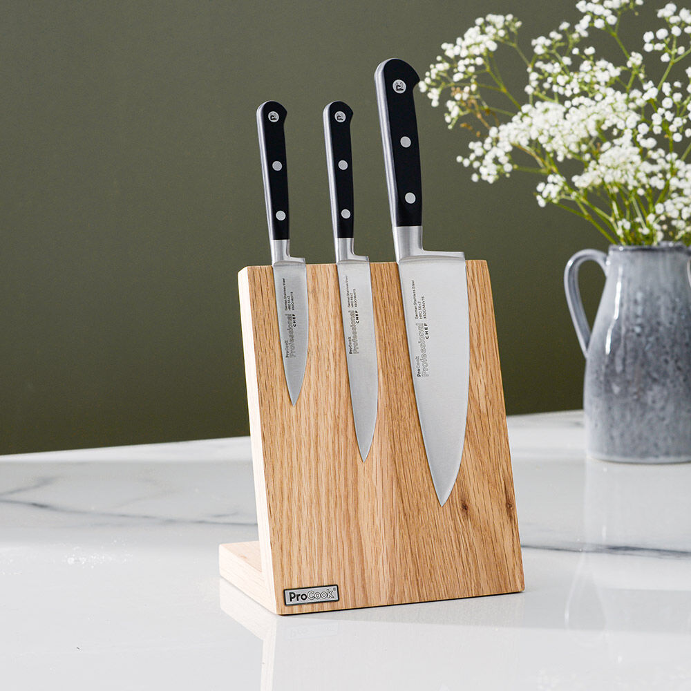 Professional X50 Chef Knife Set 3 Piece and Magnetic Block