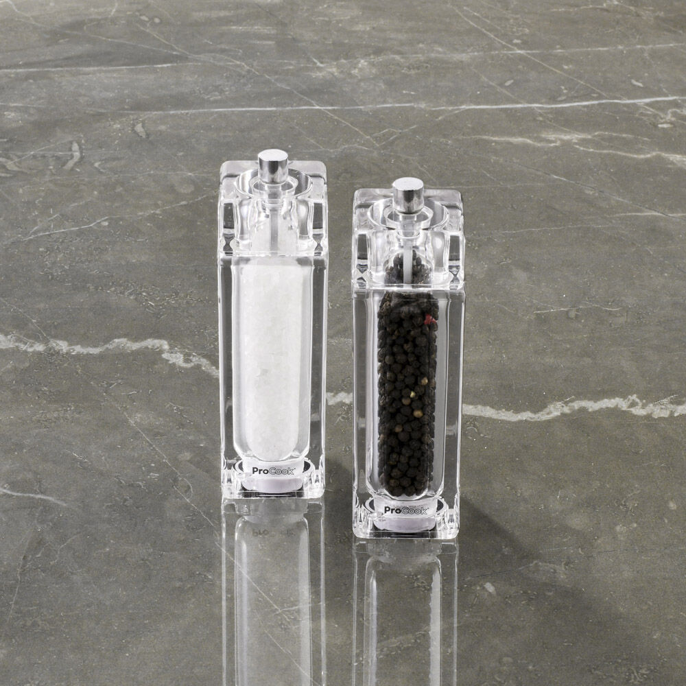 Premium Electric Salt & Pepper Mill Set Stainless Steel 21cm Salt and