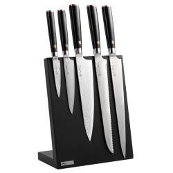 Main image for image of Damascus 67 Knife Set 5 Piece and Black Magnetic Block
