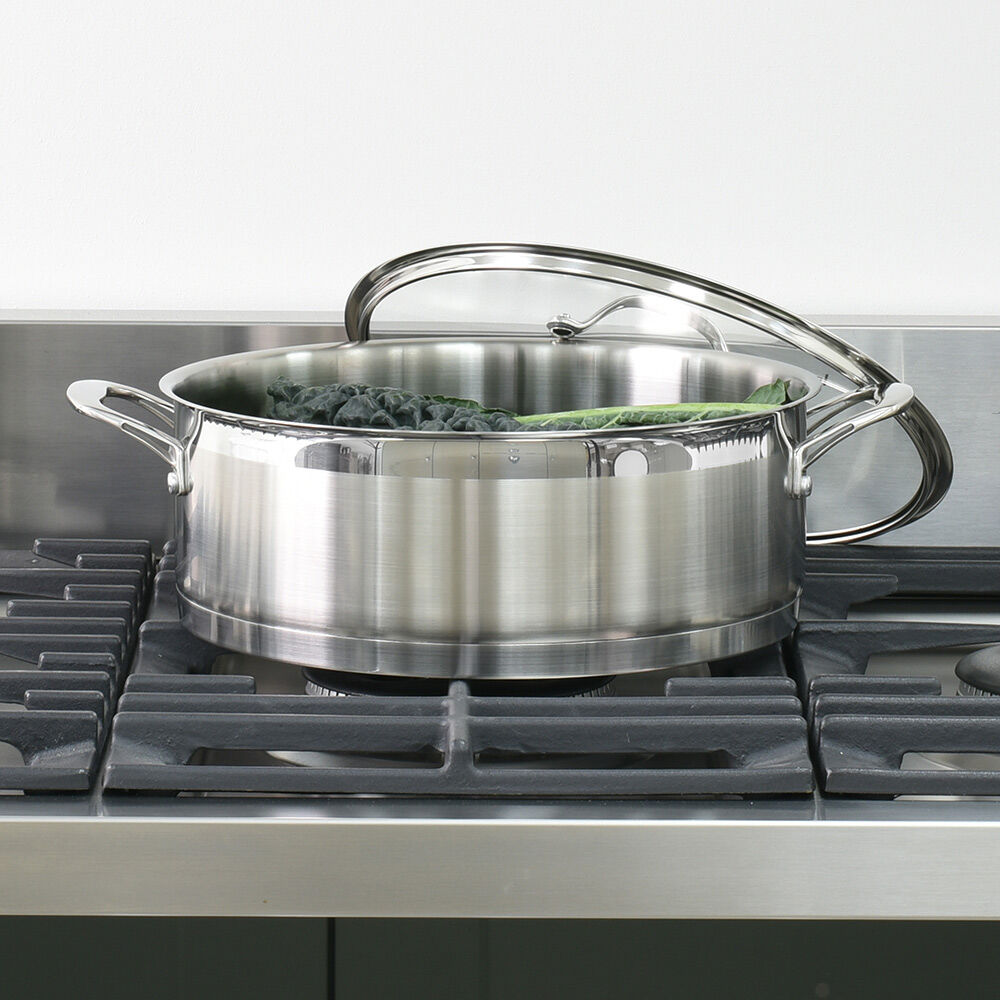 Professional Stainless Steel Shallow Casserole & Lid 28cm / 6.1L