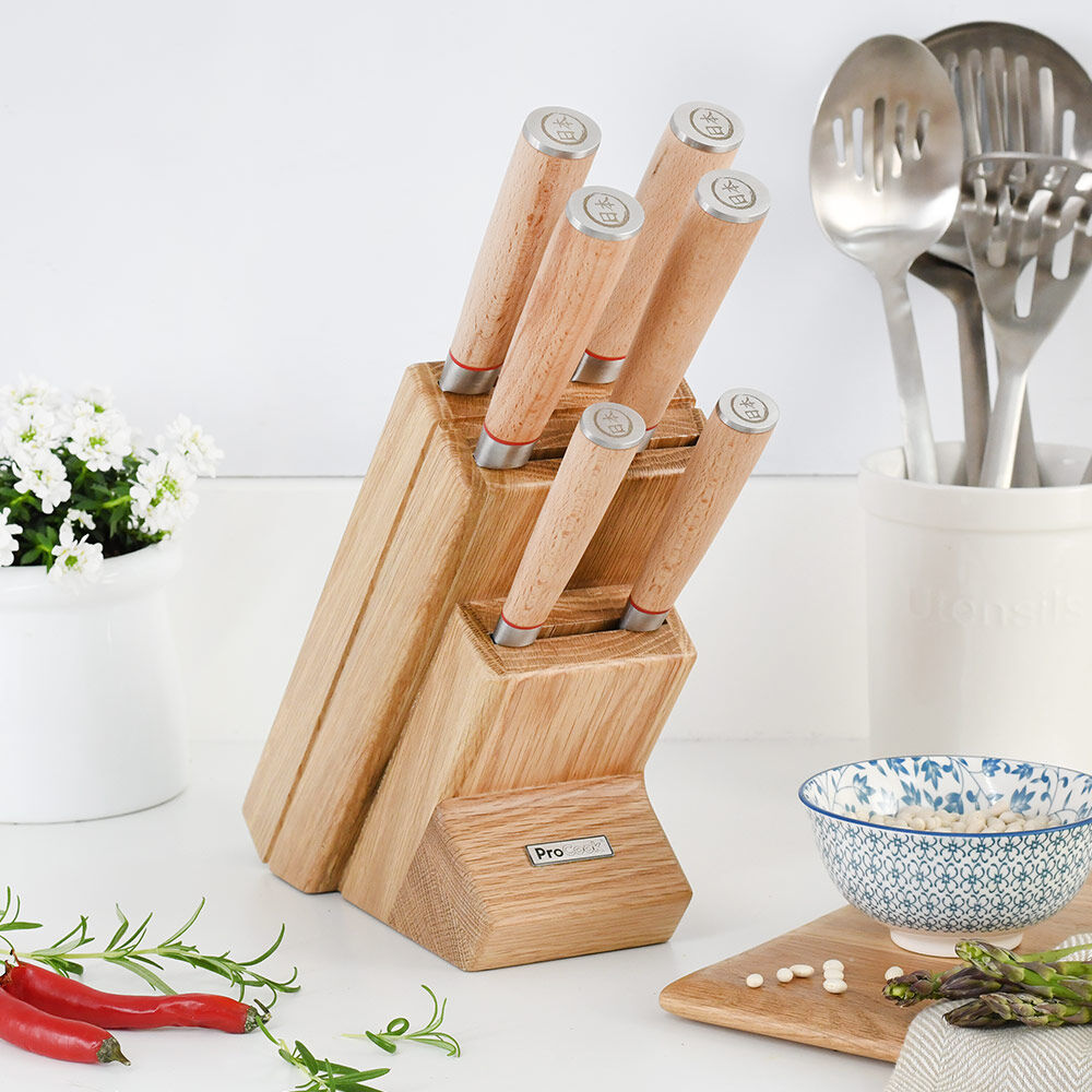 Nihon X50 Knife Set 6 Piece and Wooden Block