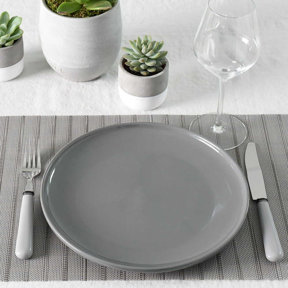 Stockholm Slate Stoneware Dinner Plate Set of 4 - 27cm