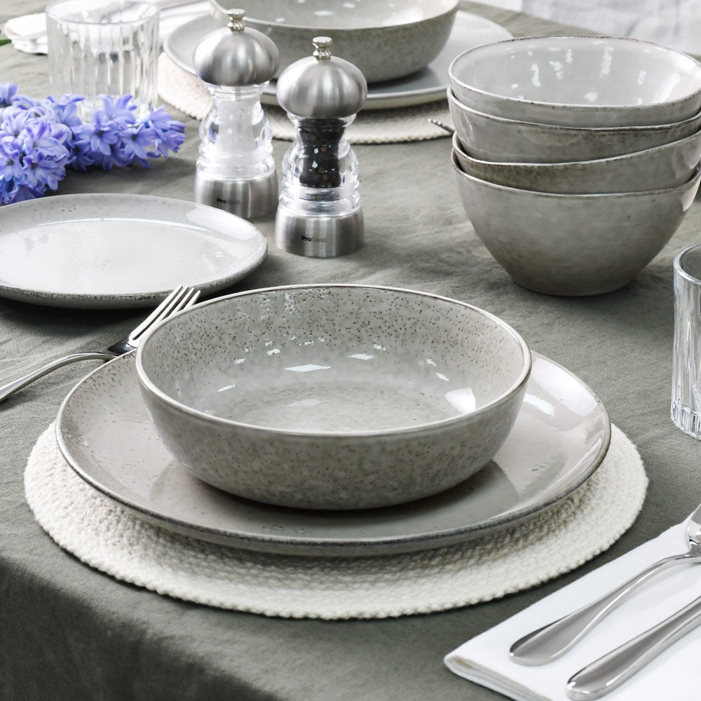 Oslo Coupe Stoneware Dinner Set Two x 16 Piece - 8 Settings