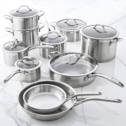 Professional Stainless Steel Cookware Set - Uncoated 10 Piece