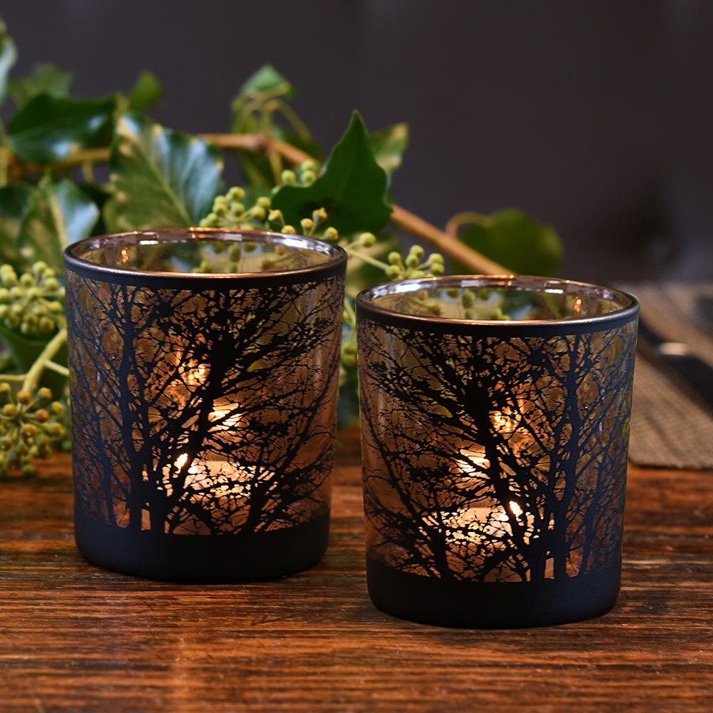 ProCook Etched Copper Tealight Holder Set of 2 Tree Small
