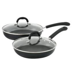Gourmet Non-Stick Frying Pan with Lid Set - 24cm and 28cm
