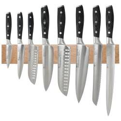 Professional X50 Knife Set - 8 Piece and Magnetic Oak Knife Rack