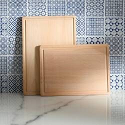 Main image for image of Wooden Chopping Board with Groove Set 2 Piece