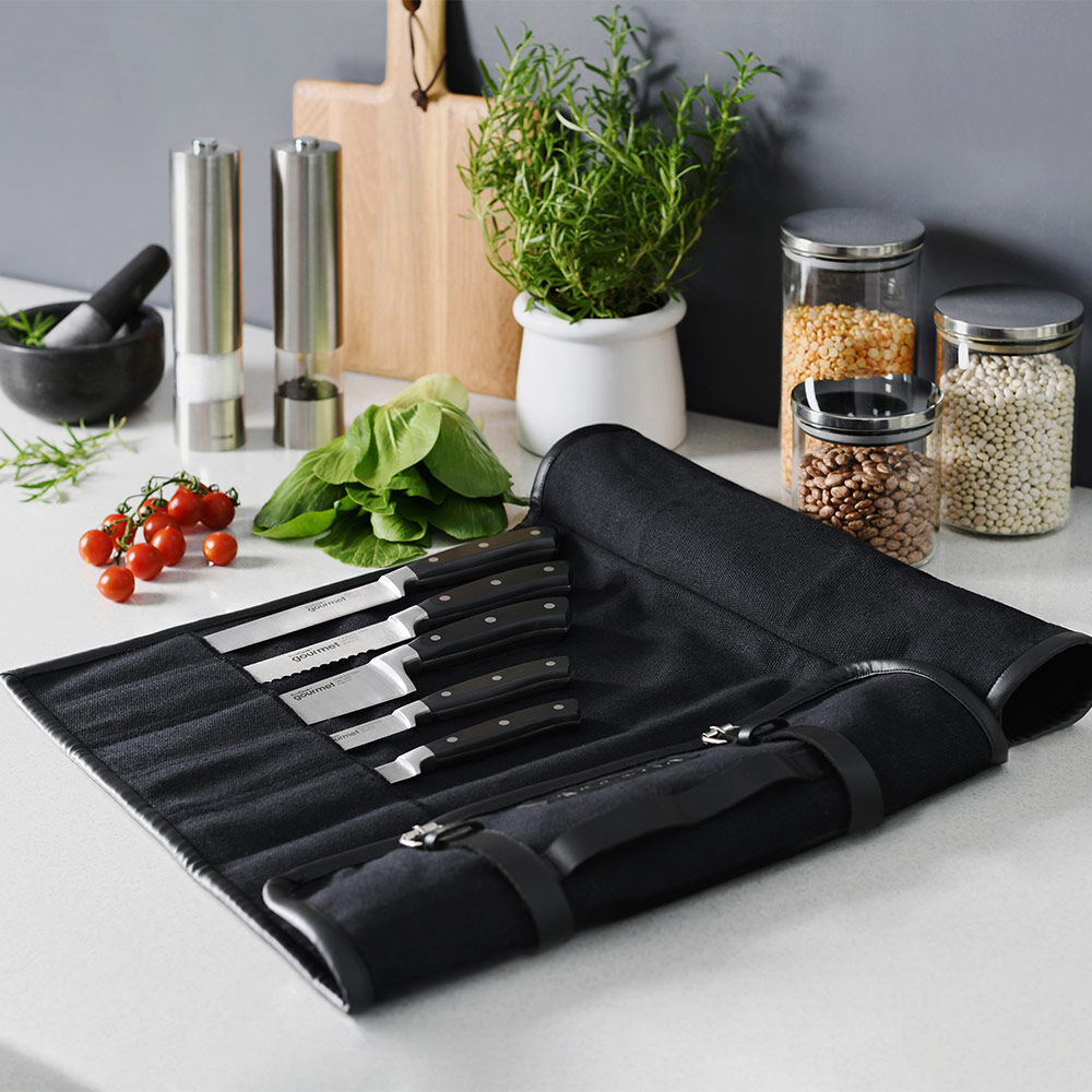 Gourmet X30 Knife Set 5 Piece and Canvas Knife Case