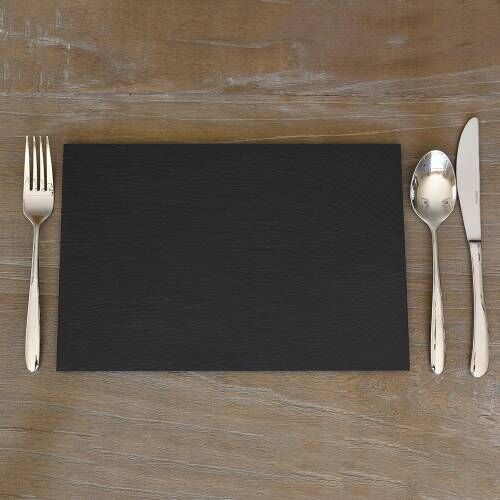 Rectangular Set Of 2 Slate Placemats Food Platter Serving Tray Place Setting New