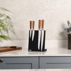 Secondary image for image of Nihon X50 Knife Set 5 Piece and Black Magnetic Block