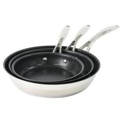 Professional Stainless Steel Frying Pan Set - 3 Piece