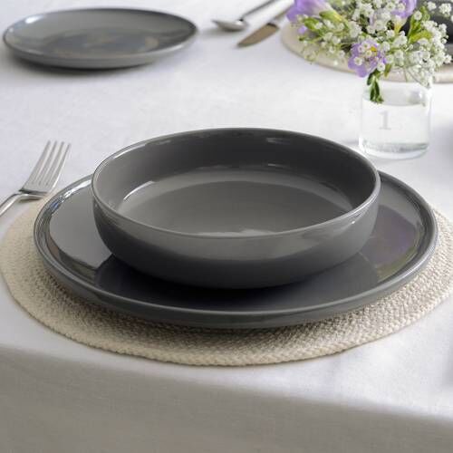Stockholm Slate Stoneware Dinner Set With Pasta Bowls - Two x 12 Piece - 8 Settings - S2957